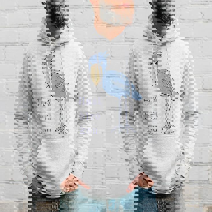 【バックプリント・背中側】ハシビロコウさん 『セルフィー』鳥【どうぶつフレンズ 】動物園 ゆるくて かわいい イラスト パーカー 彼への贈り物