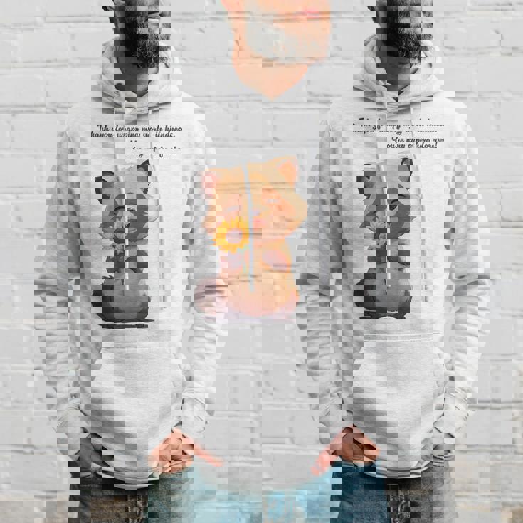 ありがとうのタヌキ ひまわりver 父の日 アニマルグラフィック 感謝 たぬき 花と狸 パーカー 彼への贈り物