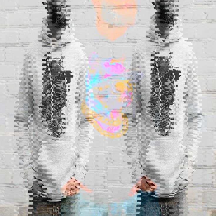 かっこいい ヒップホップ 猫 アーバン ストリートウェア B-Boy グラフィティ パーカー 彼への贈り物