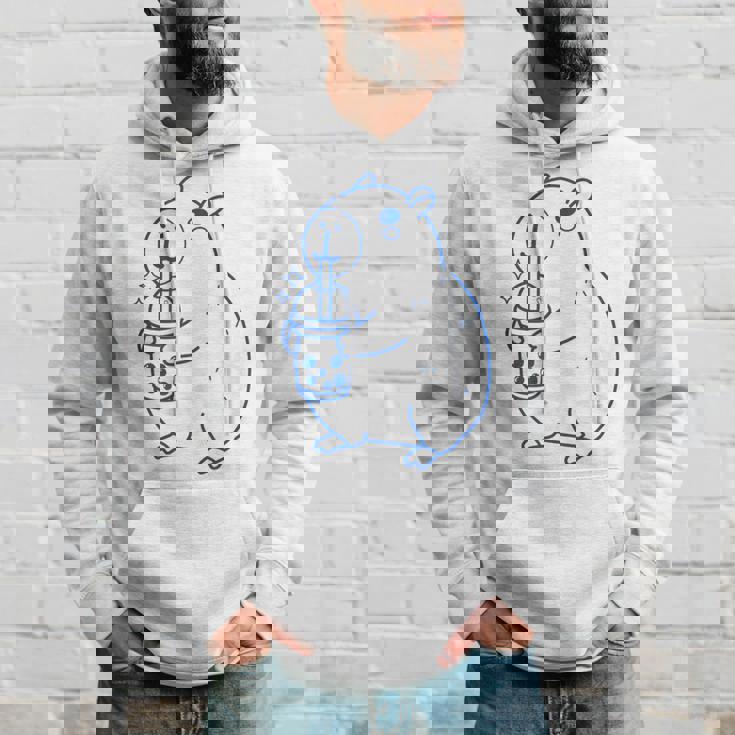 かわいい カピバラ ノベルティ グラフィック ボバティー ミルクセーキ ミルクティー パーカー 彼への贈り物