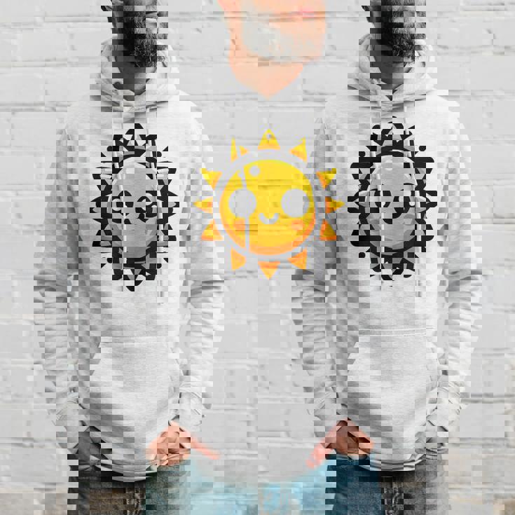 かわいい 漫画 太陽 放射 オレンジ イエロー 愛らしい パーカー 彼への贈り物