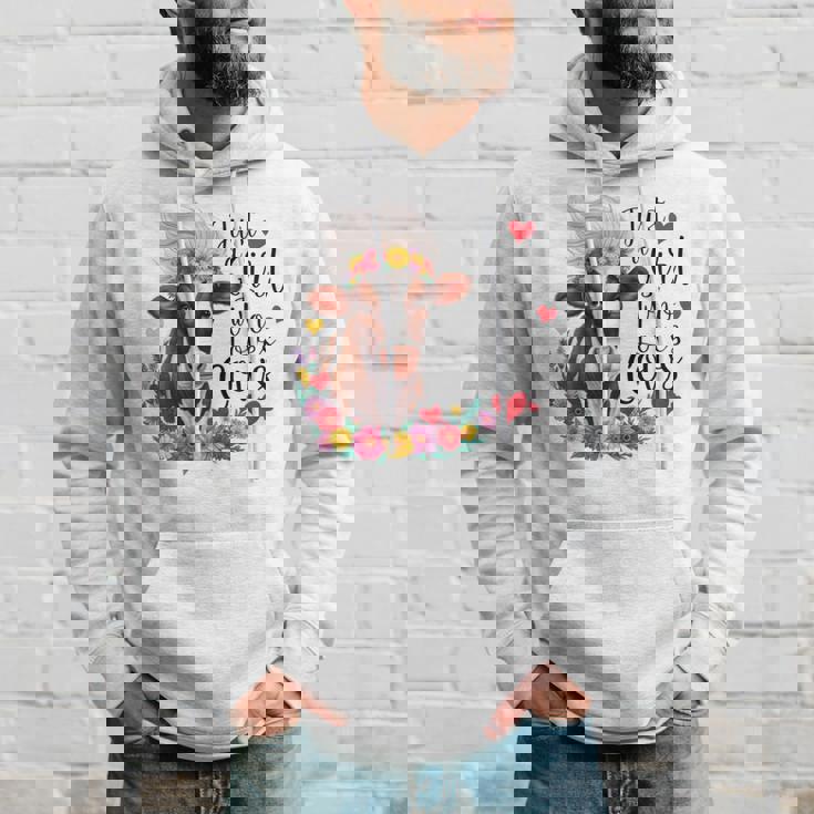 かわいい牛 ただの牛を愛する少女 長袖tシャツ パーカー 彼への贈り物