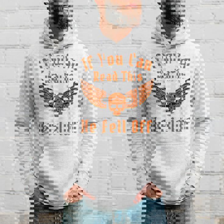 これを読めば、彼はバイカー向けのダークユーモアサインから落ちた パーカー 彼への贈り物