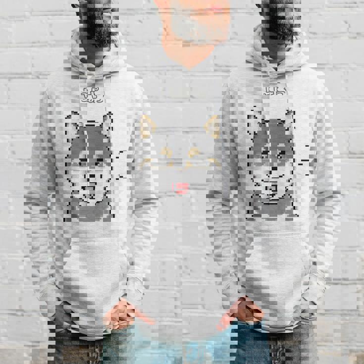 にぱっと笑う黒柴 柴犬のドット絵 パーカー 彼への贈り物