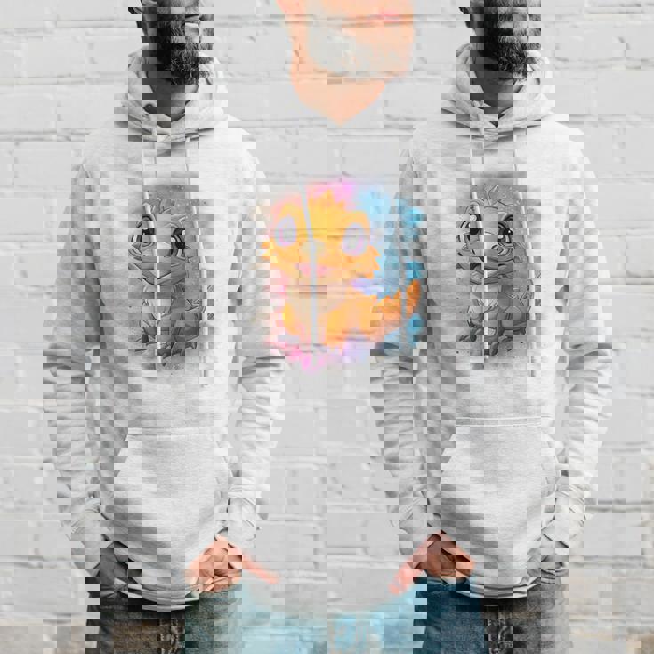 ひげを生やしたドラゴンの白い服のレインボーフラッグ パーカー 彼への贈り物