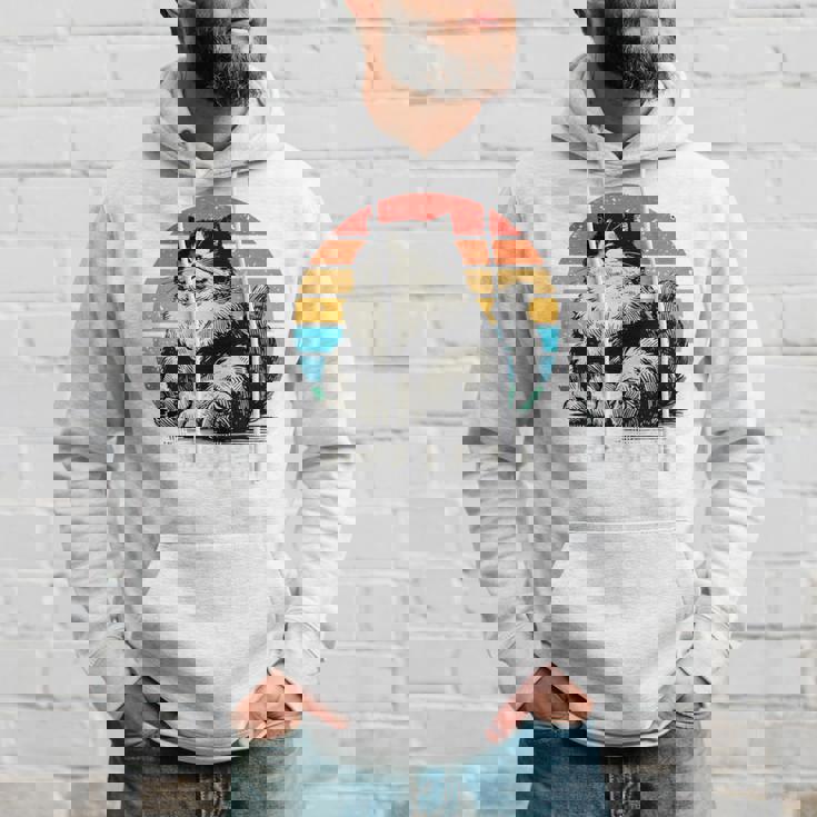 わがままボディ 猫 ねこ 太ったねこ ぽっちゃり ねこ好き かわいい おもしろ 面白い おもろい 手書き レトロ 長袖tシャツ パーカー 彼への贈り物