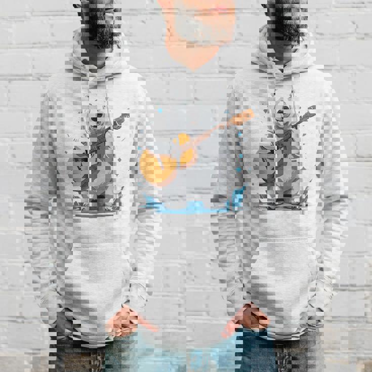 アコースティックギターを弾くクマ、ベアギタリスト 長袖tシャツ パーカー 彼への贈り物