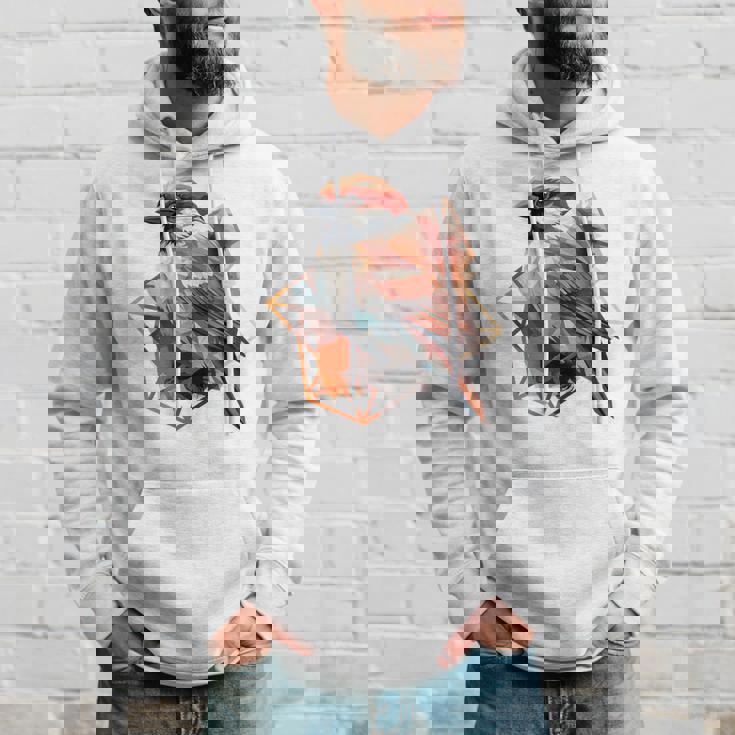 アメリカンツリー スズメ 鳥 幾何学模様 パッテンアート かわいい鳥 ロー パーカー 彼への贈り物