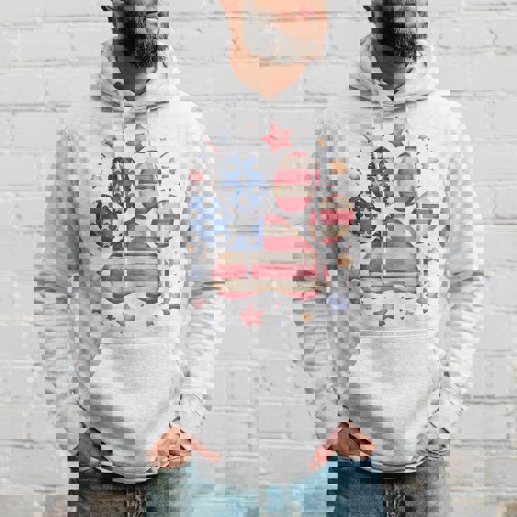 アメリカ国旗 愛国的な犬と猫の足跡プリント 7月4日 犬 パーカー 彼への贈り物