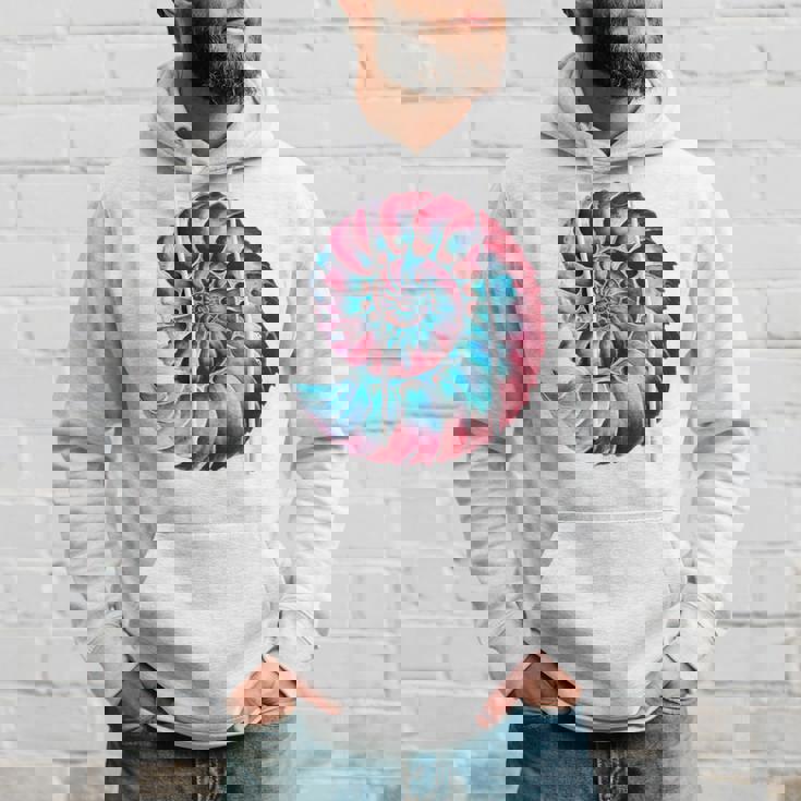 アンモナイトスパイラル貝殻 長袖tシャツ パーカー 彼への贈り物