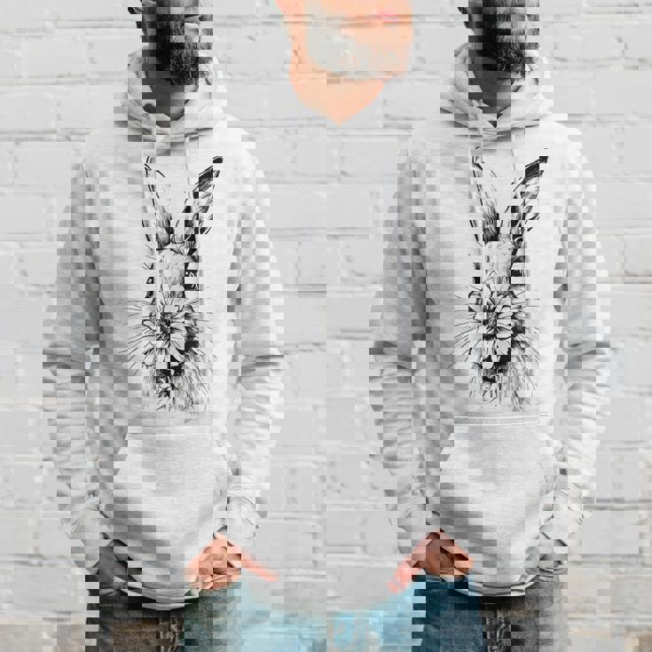 ウッドランド バニー コテージコア 花 春 素朴なイースター パーカー 彼への贈り物