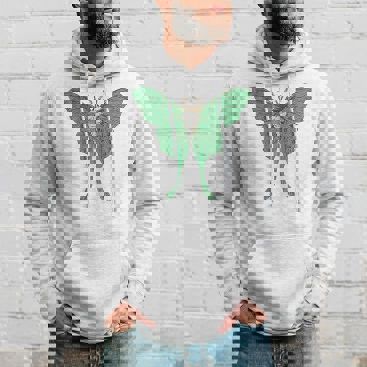 オオミズアオ ルナモス 薄い 緑色 黄緑色 蛾 Luna Moth レトロ 虫 昆虫 イラスト かっこいい おしゃれ パーカー 彼への贈り物