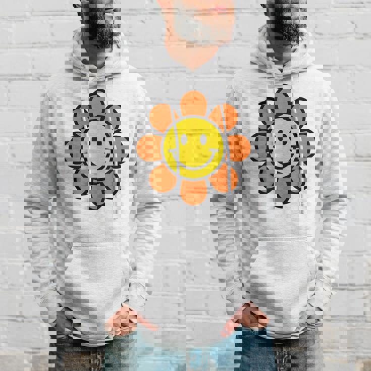 オレンジ イエロー ハッピー スマイル スマイル フェイス デイジー フラワーガール パーカー 彼への贈り物