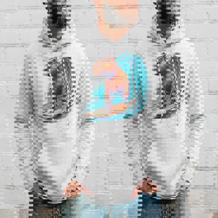 カッコイイ カピバラ サーファー サーフボード サーフィン メンズ レディース キッズ キャピー パーカー 彼への贈り物