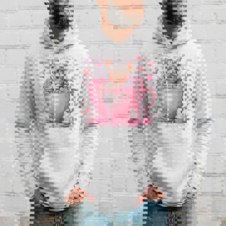 カップに入った子犬 長袖tシャツ パーカー 彼への贈り物