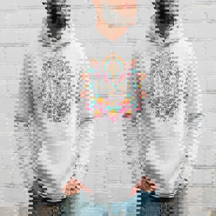 ガネーシャシンボル ヨガ ヒンドゥー教 象 神 ガネーシャ プージャ 長袖tシャツ パーカー 彼への贈り物