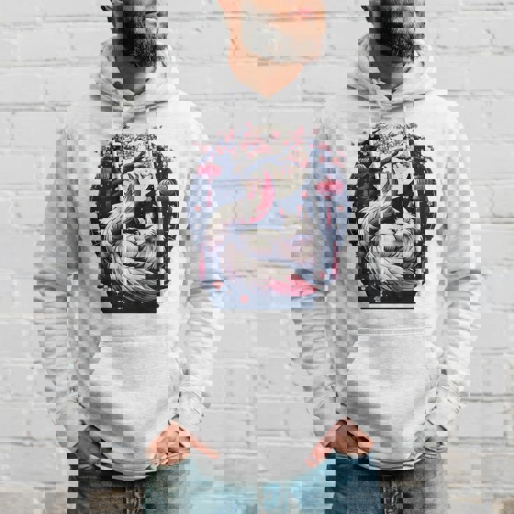 キツネ キツネ 桜 花 日本 九尾狐 長袖tシャツ パーカー 彼への贈り物