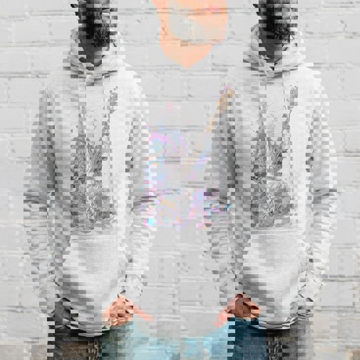 ギターを弾く猫 ネコ おもしろ かわいい ロック おしゃれ パーカー 彼への贈り物