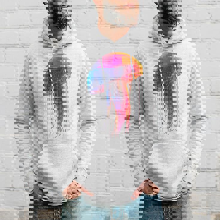 クラゲ 幾何学模様 動物 抽象 カラフル アート クラゲ パーカー 彼への贈り物