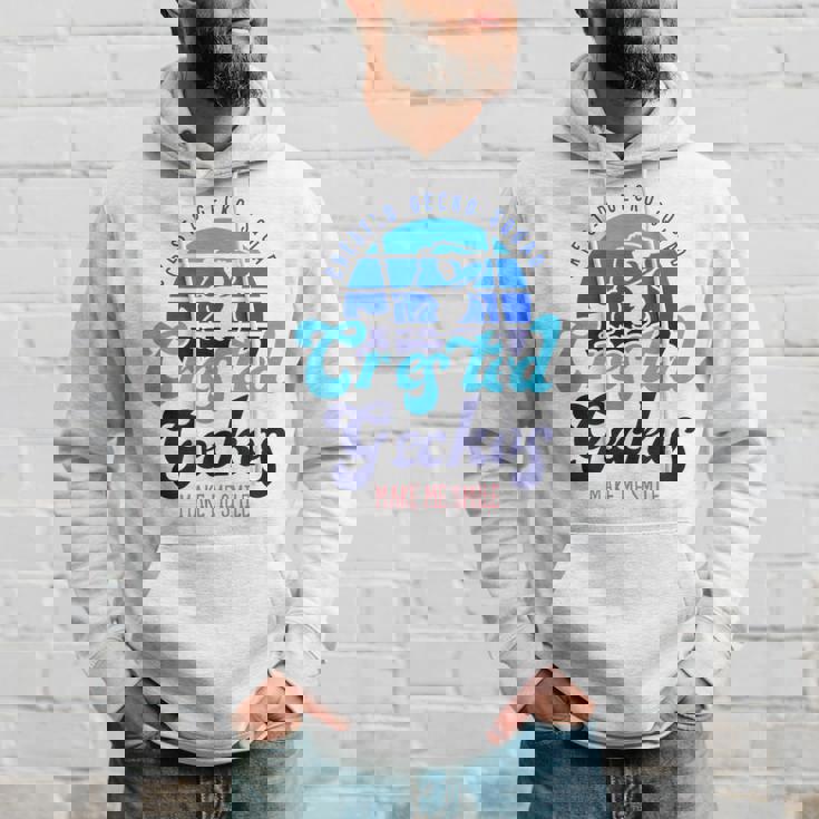 クレステッドゲッコーは私を笑顔にする エキゾチックなトカゲ パーカー 彼への贈り物