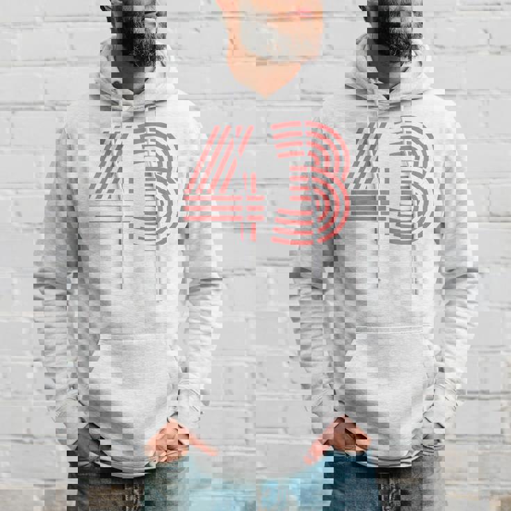 クールなレトロなレタリングジャージ、背番号43 Fourtythree パーカー 彼への贈り物