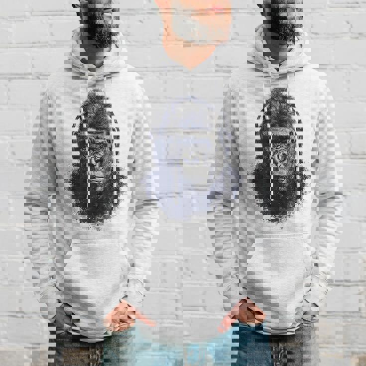 ゴリラ 描画 動物 イラスト 抽象画 アート ゴリラ パーカー 彼への贈り物