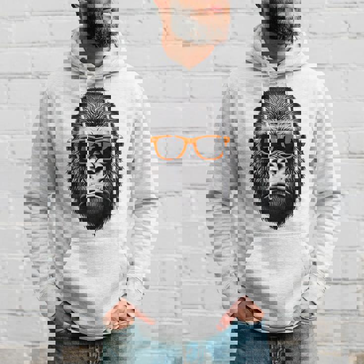 サングラスをかけたクールなゴリラグラフィックアート 長袖tシャツ パーカー 彼への贈り物