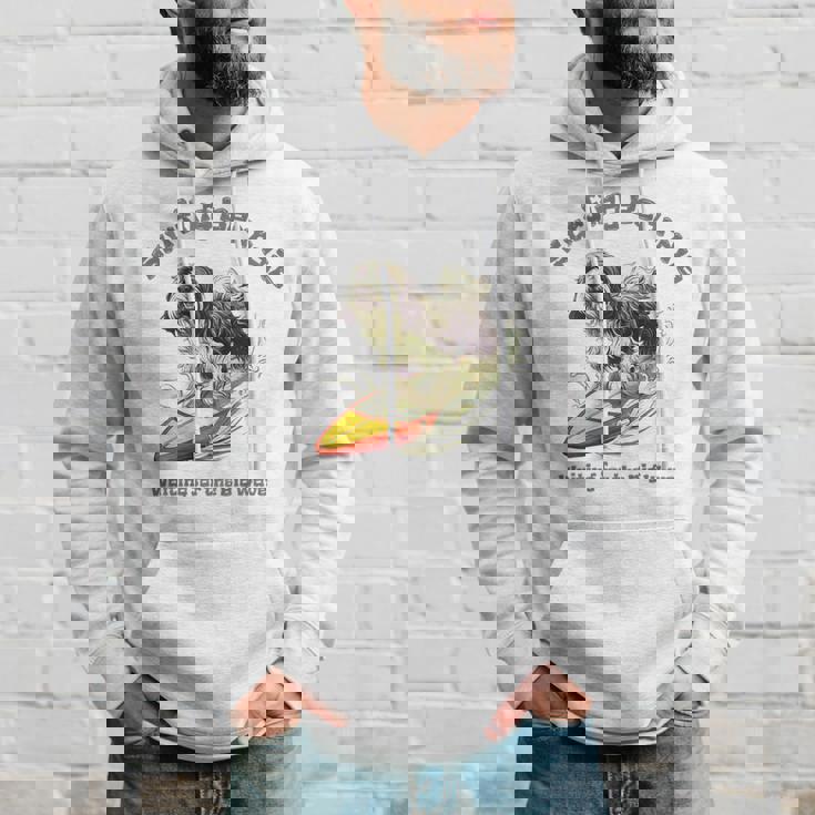 サーフィン 犬 ビアデッドコリー かわいい 面白い パーカー 彼への贈り物