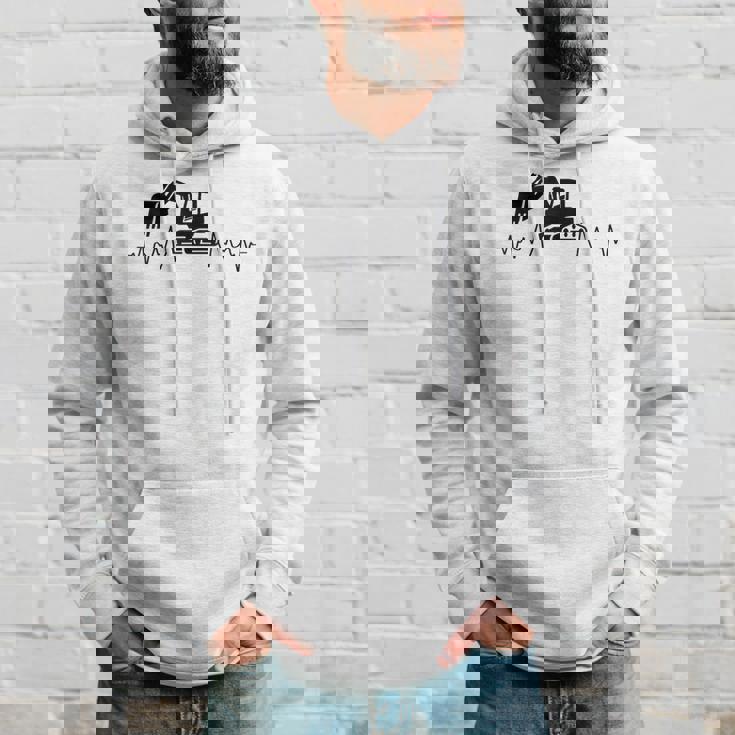 ショベル ハートビート 重機 オペレーター ハートビート パーカー 彼への贈り物