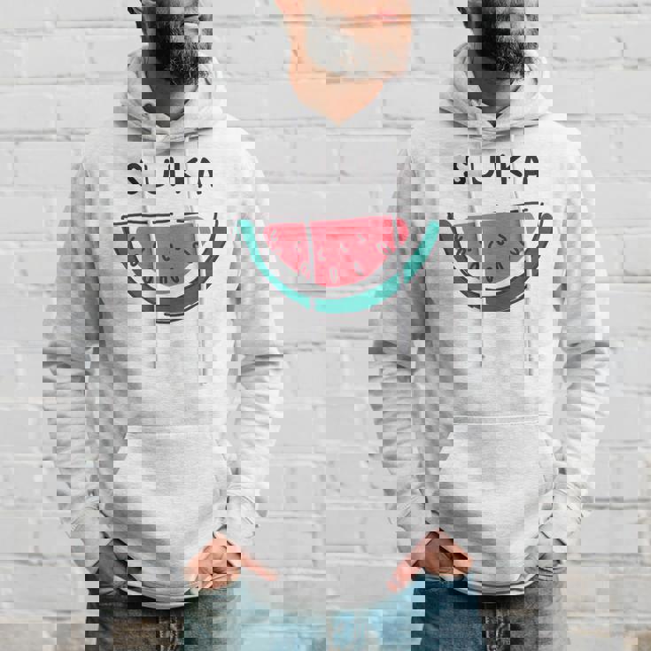 スイカuika 果物 すいか フルーツ スイカ好き かわいい おしゃれ シンプル パーカー 彼への贈り物