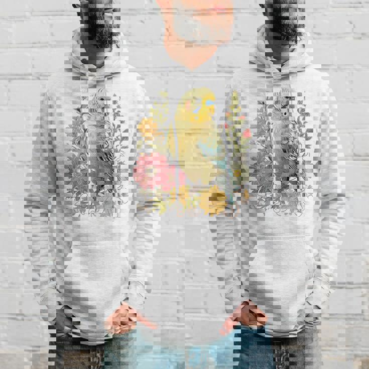 セキセイインコ 鳥 ママ セキセイインコ オウム ヴィンテージフラワー パーカー 彼への贈り物