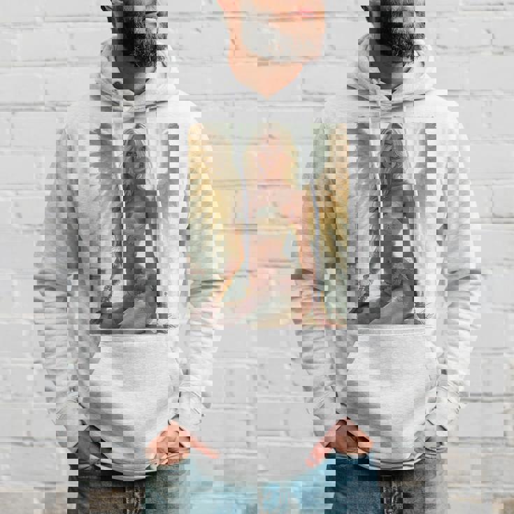 セクシーガールグラフィックtシャツ セクシーシッティングエンジェルピンナップバックプリント パーカー 彼への贈り物