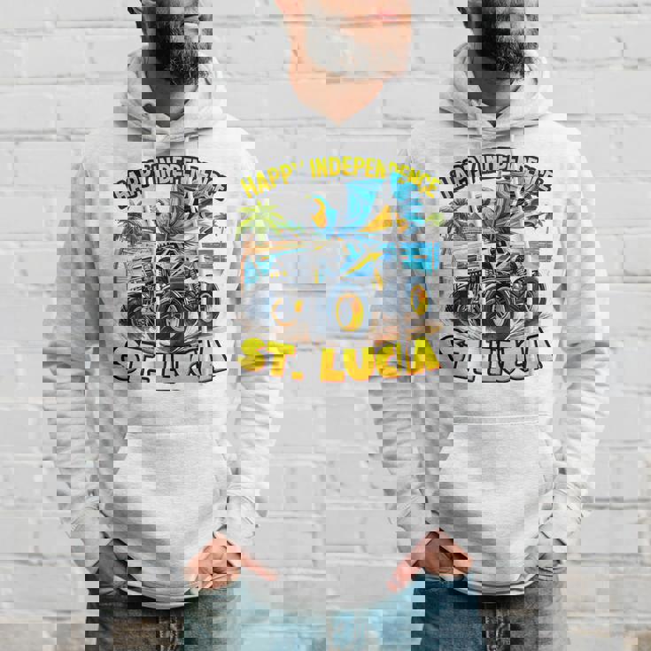 セントルシア 独立 モンスタートラックフラッグ キッズ ガールズ ティーン パーカー 彼への贈り物