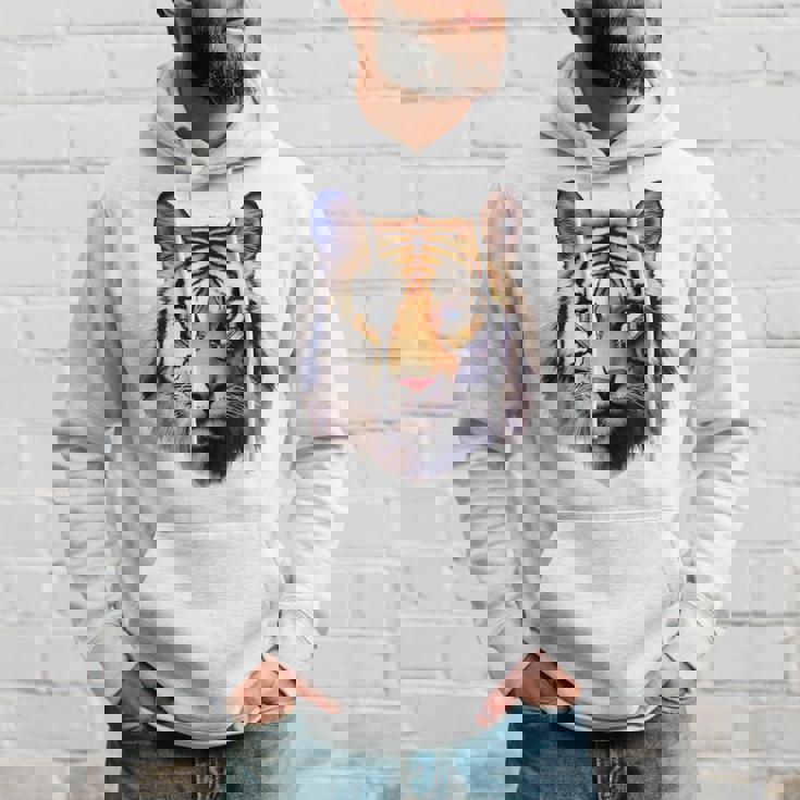 タイガー アニマル プリント グラフィック デッサン アートワーク フェイス トラ パーカー 彼への贈り物