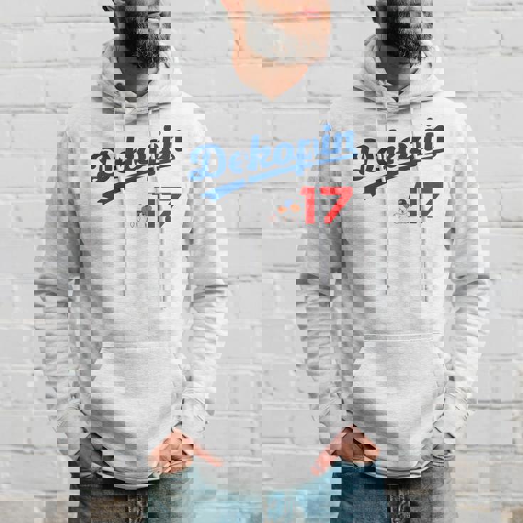 デコピン 大谷 Dekopin 愛犬 Decoy 二刀流 Decopin 野球 ユニホーム風 犬 かわいい 長袖tシャツ パーカー 彼への贈り物