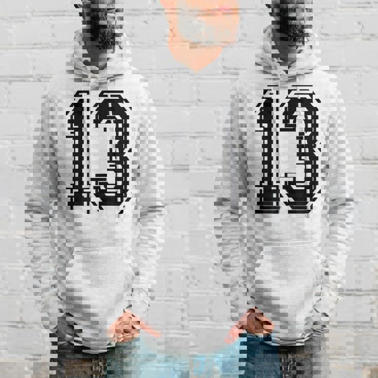 ナンバー13 カレッジスポーツチーム 黒文字 パーカー 彼への贈り物