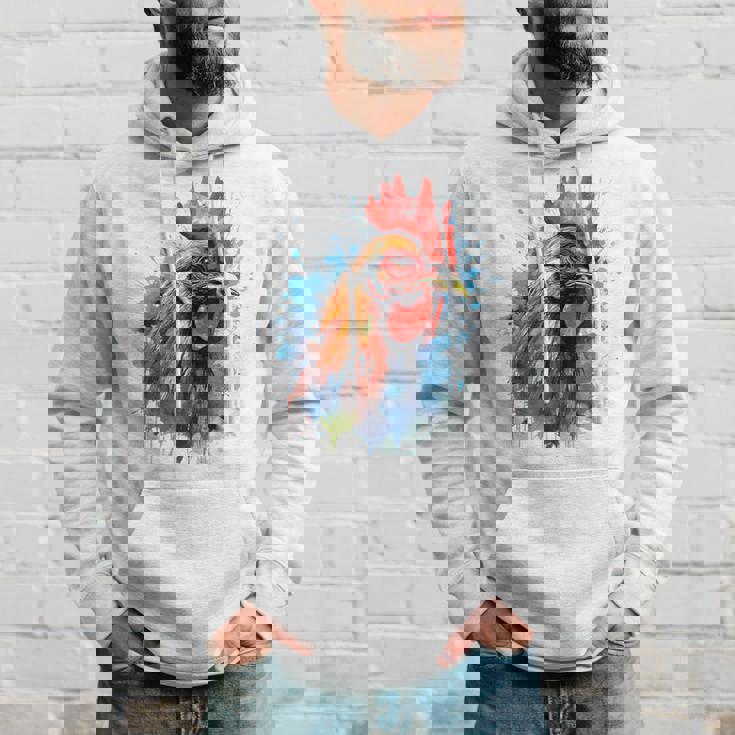 ニワトリ 動物 絵画 グラフィック 抽象 カラフル チキン パーカー 彼への贈り物