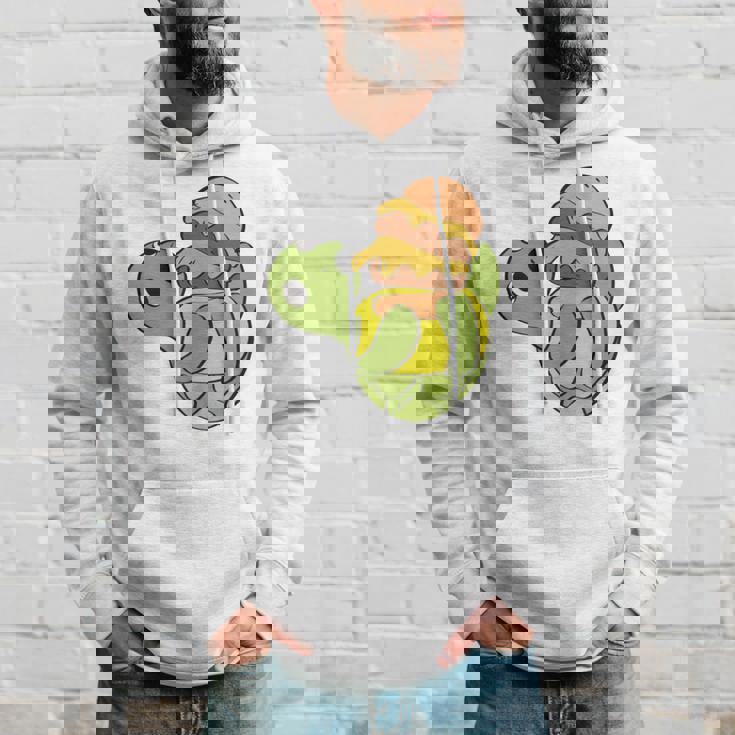 ハンバーガーを食べるかわいいカメ 面白いハンバーガー 長袖tシャツ パーカー 彼への贈り物