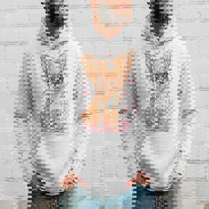 ハートに囲まれた愛らしいチワワ パーカー 彼への贈り物