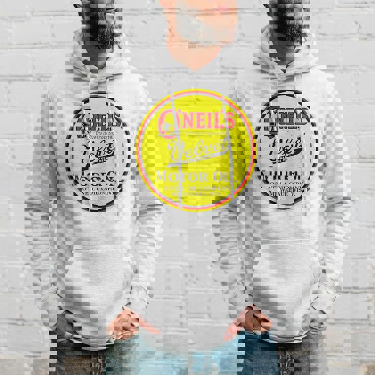 バックプリントのみ レトロ ヴィンテージ ガソリンスタンド オニールのモーターオイル パーカー 彼への贈り物