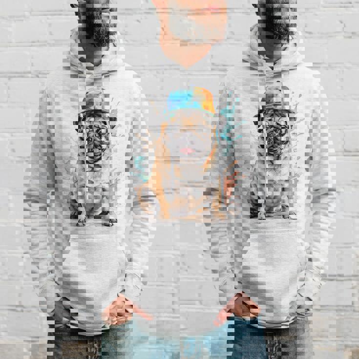 パグ、スナップバック キャップ、犬、カラフル、面白い、動物プリント パーカー 彼への贈り物