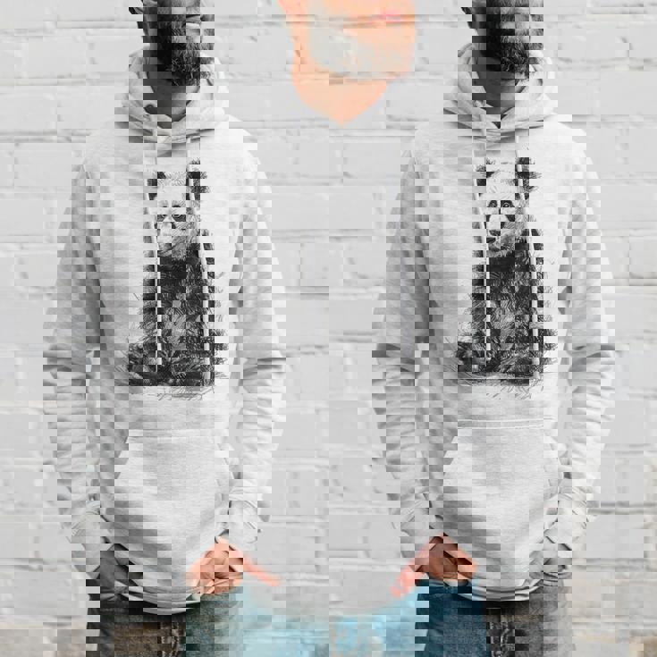 パンダ アニマルプリント グラフィック デッサン アート 絵画 パンダ パーカー 彼への贈り物