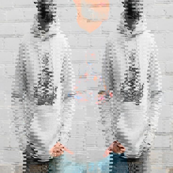 ヒップホップ ヴィンテージ エッジー アーバン Y2k Hip Hopバックプリント ストリートウェア ロボット パーカー 彼への贈り物