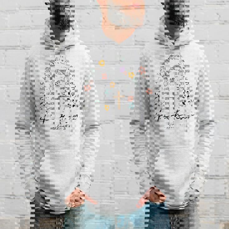 ヒ・イズ・ライゼン・フラワーズ・レインボー・ジーザス パーカー 彼への贈り物