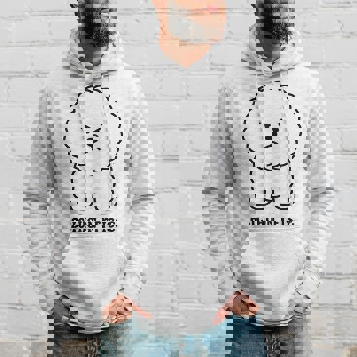 ビションフリーゼ 犬 怒る かわいい おもしろ イラスト シンプル 簡単 Bichon Frise 長袖tシャツ パーカー 彼への贈り物