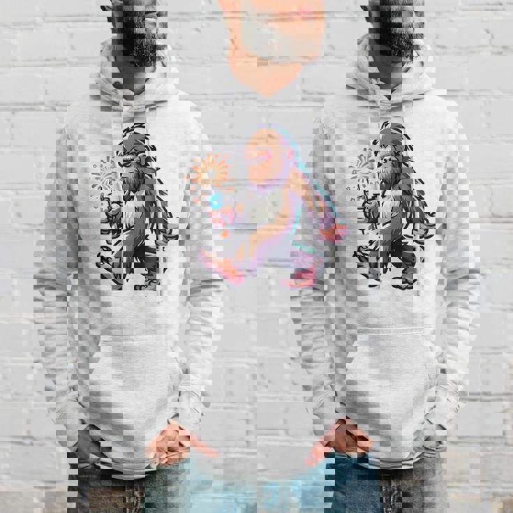 ビッグフット 7月4日 花火 愛国的なアメリカ国旗 サスカッチ パーカー 彼への贈り物