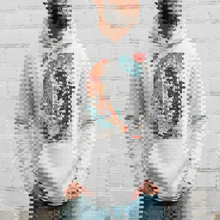 ビンテージ グラフィティ 錦鯉 魚 鯉 長袖tシャツ パーカー 彼への贈り物