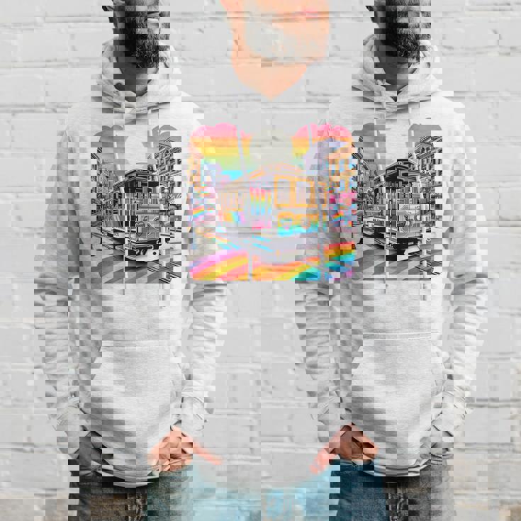 ビンテージ サンフランシスコ ケーブルカーf カストロ カリフォルニア Lgbtq 長袖tシャツ パーカー 彼への贈り物