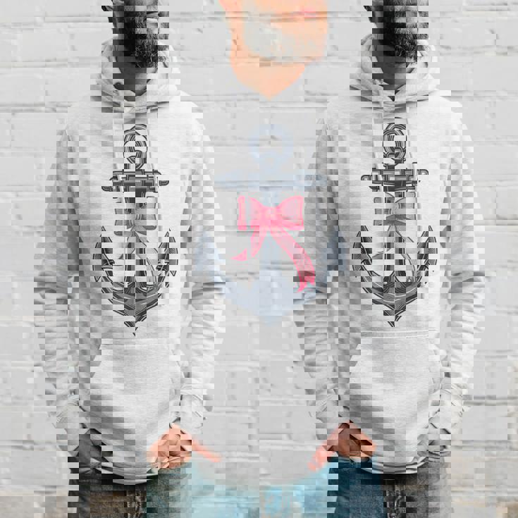 ピンクリボンボウコケット付きマリンアンカー。 パーカー 彼への贈り物