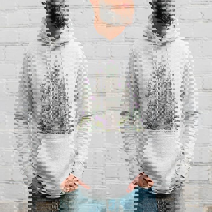 ファンタジーゴシックヴィクトリア朝の城 長袖tシャツ パーカー 彼への贈り物